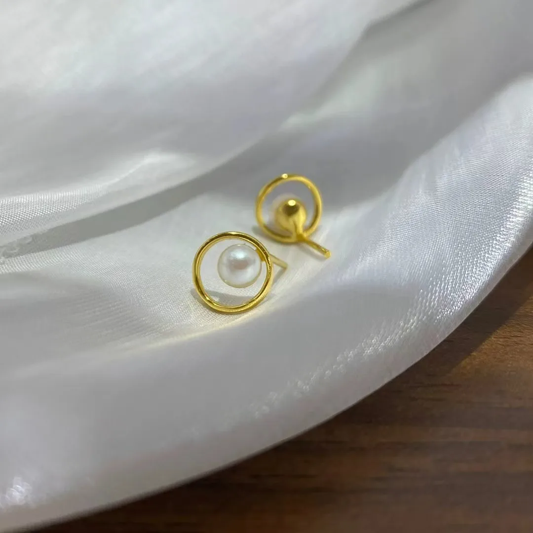 Wholesale S925 Sterling Silver Earrings Mount Findings Settings Base Mounting Parts Accessory for 4-5mm Pearls 5 pairs/lot