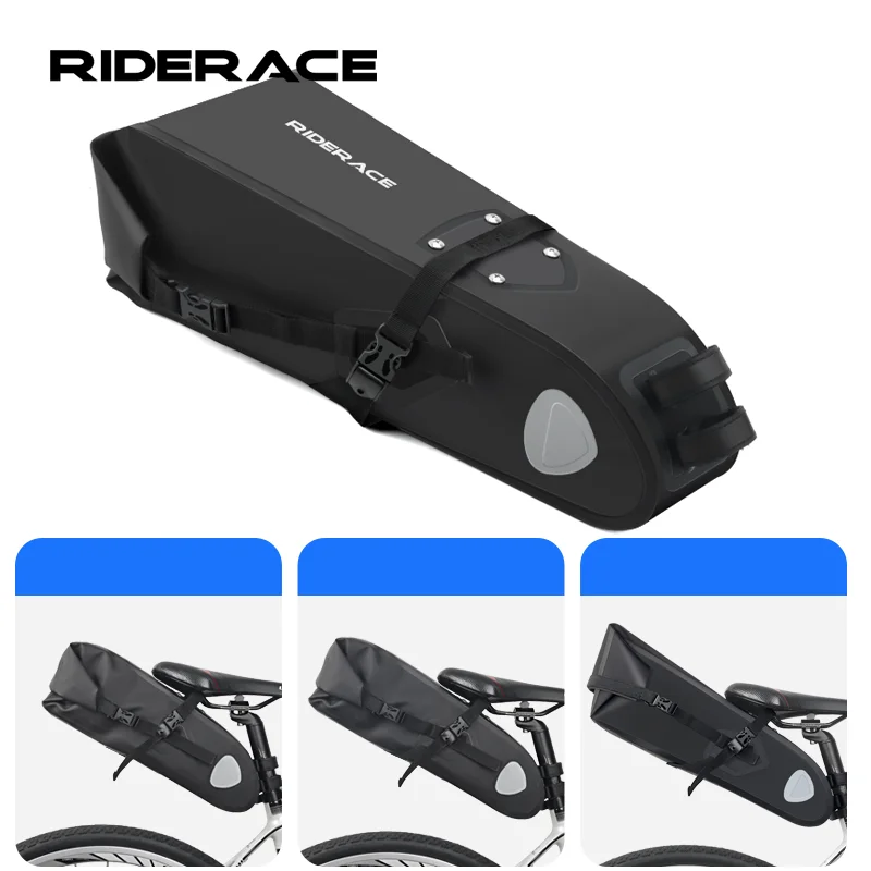 

Bike Saddle Bag Large Capacity Waterproof Foldable Bicycle Saddle Pannier Bag Tail Rear Bag Outdoor Cycling Seat Accessories