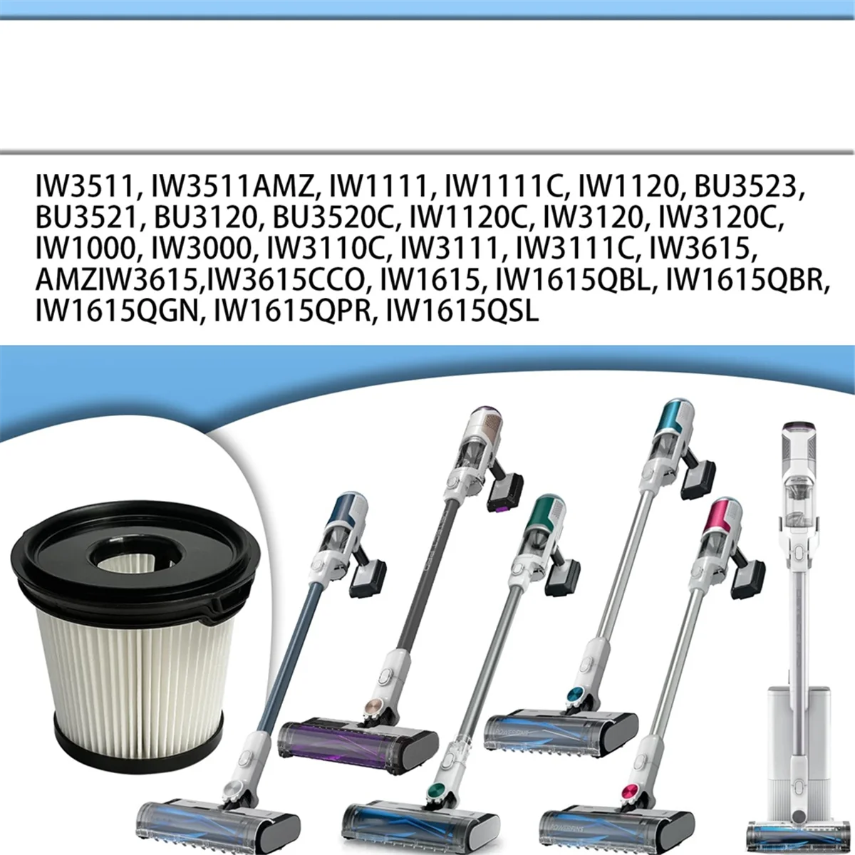 مرشحات HEPA الساخنة لنظام IW3511IW1111Detect Pro الفارغ التلقائي لمكانس العصا اللاسلكية Detect Pro BU3523