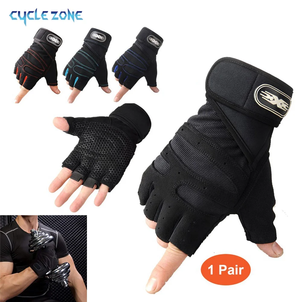 Workout Gym Gloves Men and Women Fitness Half Finger Gloves Wrist Support Exercise Training Fitness Gloves Non-Slip Breathable