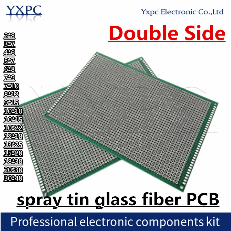 

Double Side spray tin glass fiber Universal Printed Circuit PCB 2x8 3x7 4x6 5x7 6x8 7x9 9x15 10x15 10x22 12x18 13x25 15x20 18x30