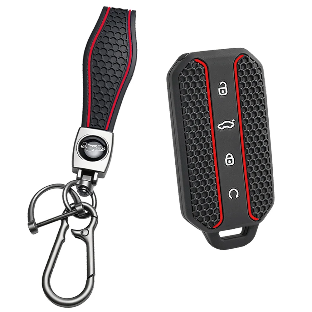 remote key cover For Chery Jaecoo J5 Jaecoo J7 Tiggo 7 Pro Max Tiggo 8 Tiggo 9 Arrizo 8 Omoda C5 with wrist strap and carabiner