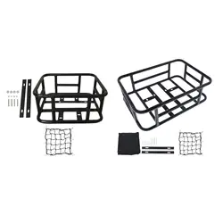 Rear Rack Bike Basket, Bicycle Rear Cargo Rack, Bicycle Basket with Cargo Net,