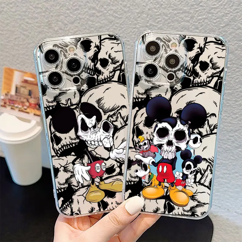 Чехол для телефона Honor 90 Lite X8b X9a X7b X9b, прозрачный мягкий скелет Disney с Микки и Минни Чехол для телефона Honor 90 Lite X8b X9a X7b X9b, прозрачный мягкий скелет Disney с Микки и Минни