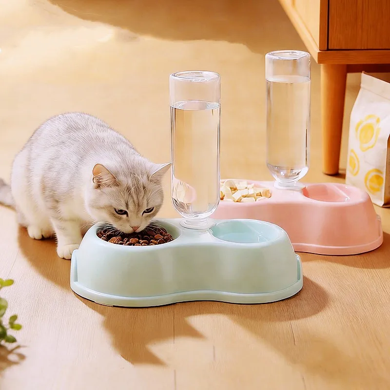 

Dog Bowl Double Bowls Dog Feeders Automatic Dogs Water Bowl 500ml Drinking Bowls for Pet Feeding Cat Food Container Pet Supplies