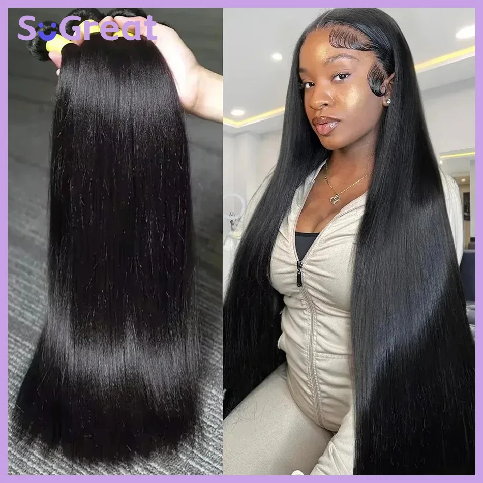 

SoGreat 16-дюймовые пучки необработанных волос, прямые парики из натуральных волос, прямые пучки человеческих волос, натуральный черный парик, бразильский для женщин