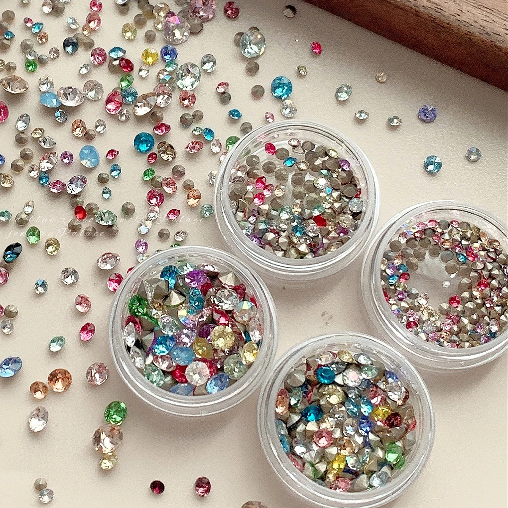 Schimmernde Kristall-glänzende Strasssteine, Glitzerpulver, Pailletten, Herz, Stern, Mond, ultradünn, bunt, Nagelkunst-Zubehör, Dekorationen