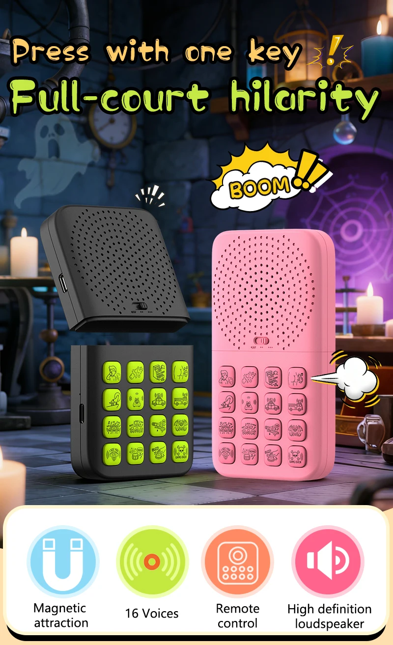 

Funny Sound Effects Machine Easter Basket Stuffers 16 Hilarious Sounds Boys Prank Gifts for Kids Effects Magnetic Detachable