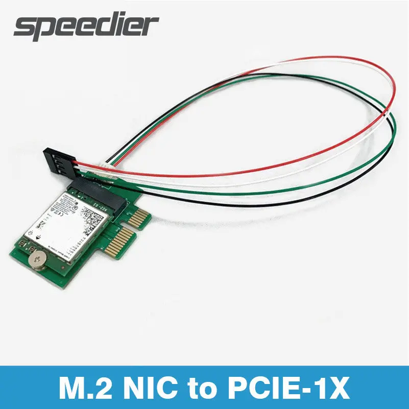 

M.2 NGFF Riser NIC To PCIe 1x Adapter Card M2 Ngff Network Card Desktop PC PCI Express 1x Converter Card for Modified BCM94352Z