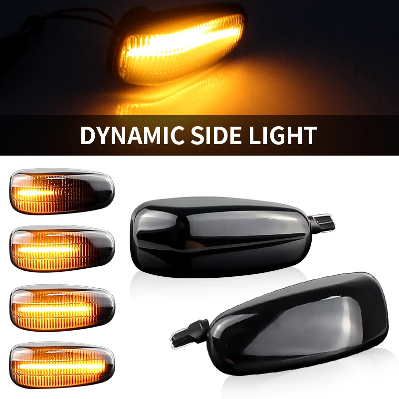 2× for Mercedes-Benz CLK430 CLK500 CLK55 AMG SLK230 SLK-Class R129 R170 R171 LED Dynamic Side Marker Light Turn Signal Blinker