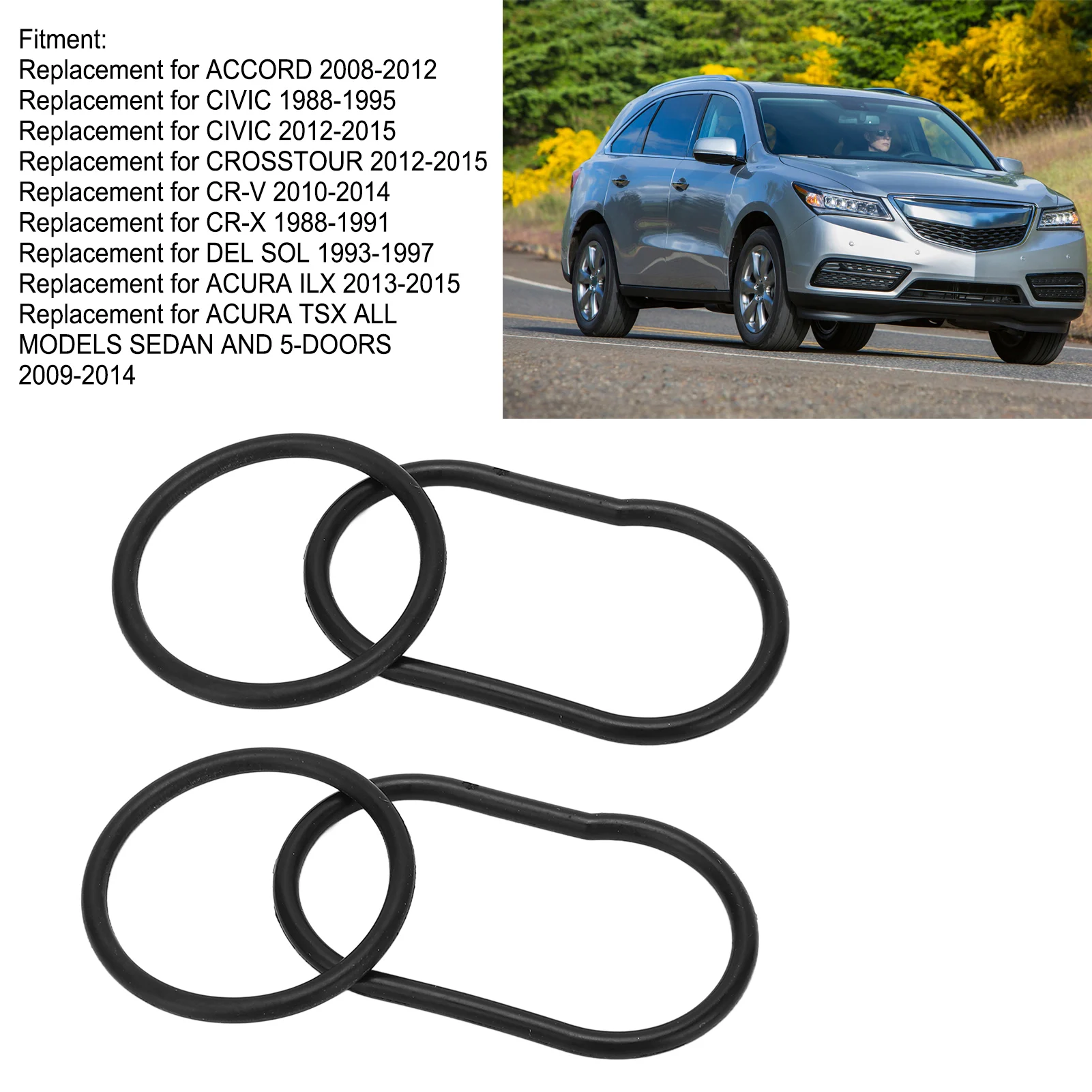 4Pcs Car Engine Oil Filter Sealing Ring 91326-PL5-003 15312-R40-A01 Fit for Honda Accord CIVIC Crosstour Acura ILX