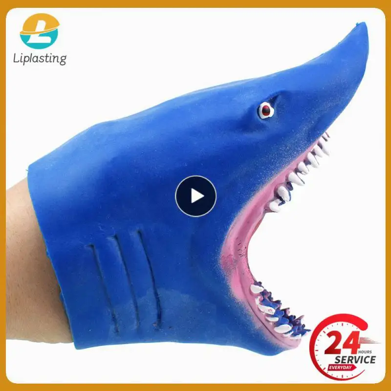 Shark Hand Puppet 2 Colors No Fading Soft No Shedding Skin Friendly Leisure Puzzle Electronic Toys 95g Elastic Hand Puppet Tpr