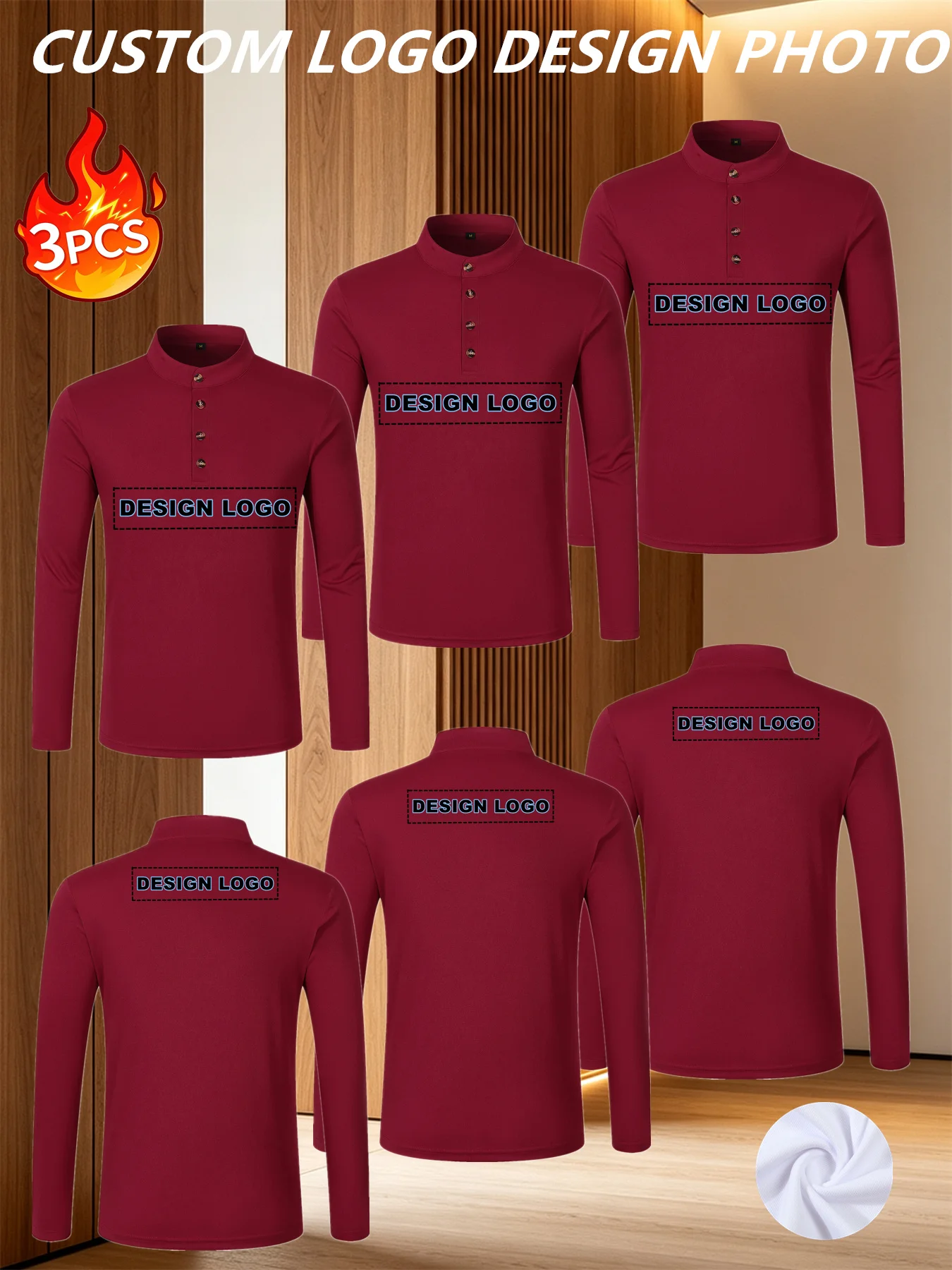 3pcs Polo Shirt Custom Logo CausalPersonal Company Brand Print Men And Women Clothing 8 Colors Summer Fashion Tops