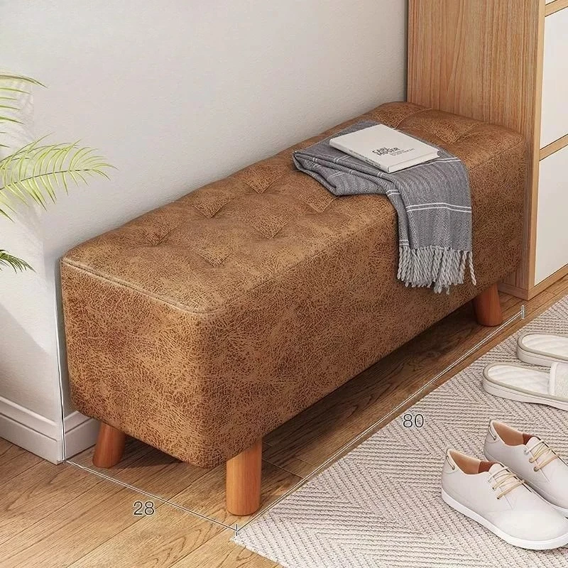 Brown Modern Stool Clearance Square End Of Bed Original Stool Pouffe Upholstered Muebles Para Hogar Living Room Furniture