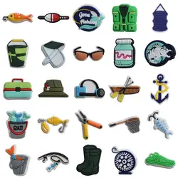Fishing Sport Shoe Charms for Crocs Accessories Clogs Pins Women Badge Boy Girls Jeans Kids Decorations Buckle Shoes Accessories