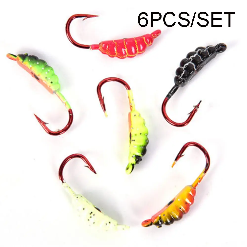 

6Pcs High Quality Walleye Balancer Ice Fishing Lure Lead Hard Hook AD-Sharp Winter Bait