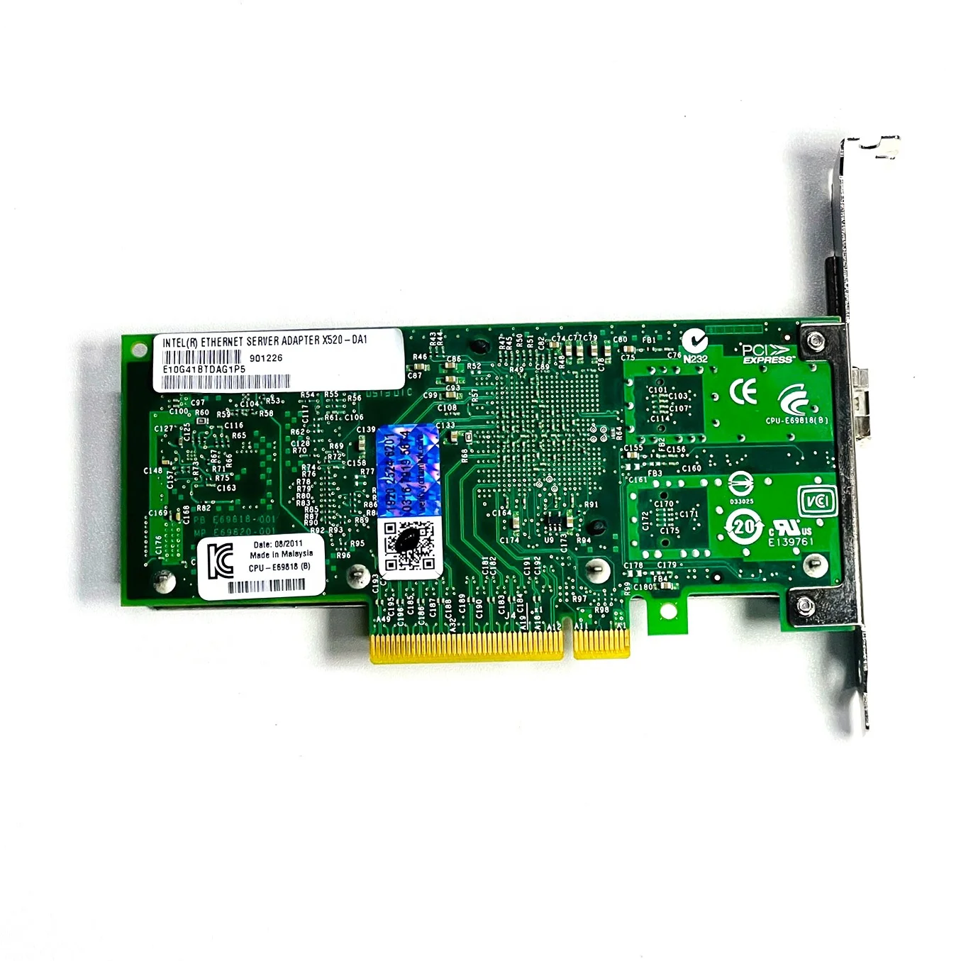 X520-DA1 10G PCIe X8 10 Gigabit LAN Kartu SFP Tunggal + Port Adaptor Serat Jaringan X520-DA1 untuk Antarmuka Server RJ45