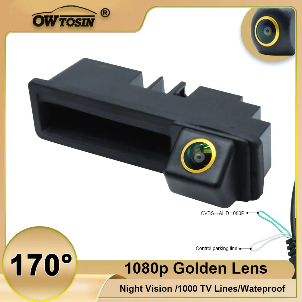 

170°AHD 1920*1080P Golden Vehicle Trunk Handle Rear View Camera For Audi A3 S3 RS3 8P 2003-2013 A4 S4 RS4 B6 Reverse Car Camera