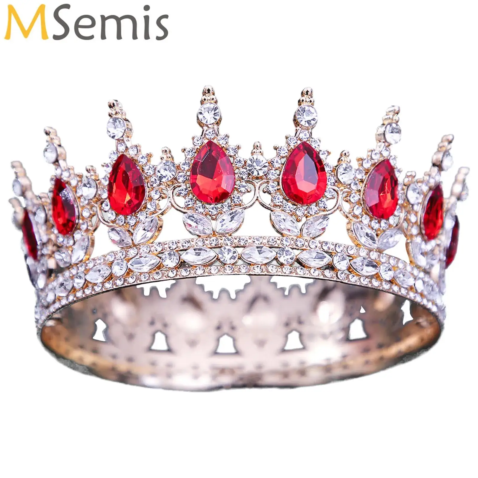 

Princess Crown Crystal Tiara Women Girls Hair Accessories Exquisite Sparkly Rhinestone Round Crown Cosplay Costume Birthday Gift