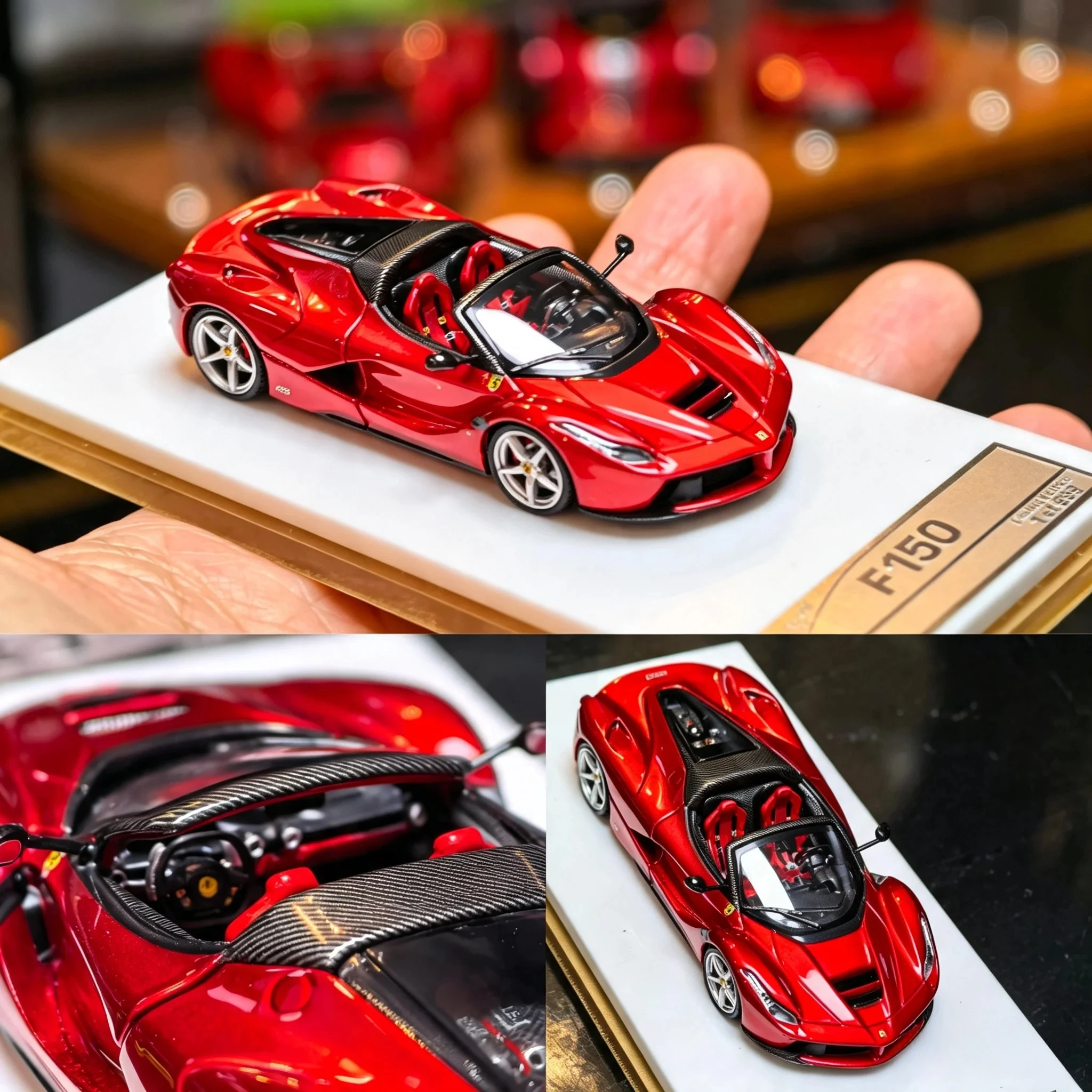 Street Buster-SB 1/64 Ferrari LaFerrari Aperta Metallic Red Diecast Car Model Alloy Simulation Collection Toy Gift For Boys