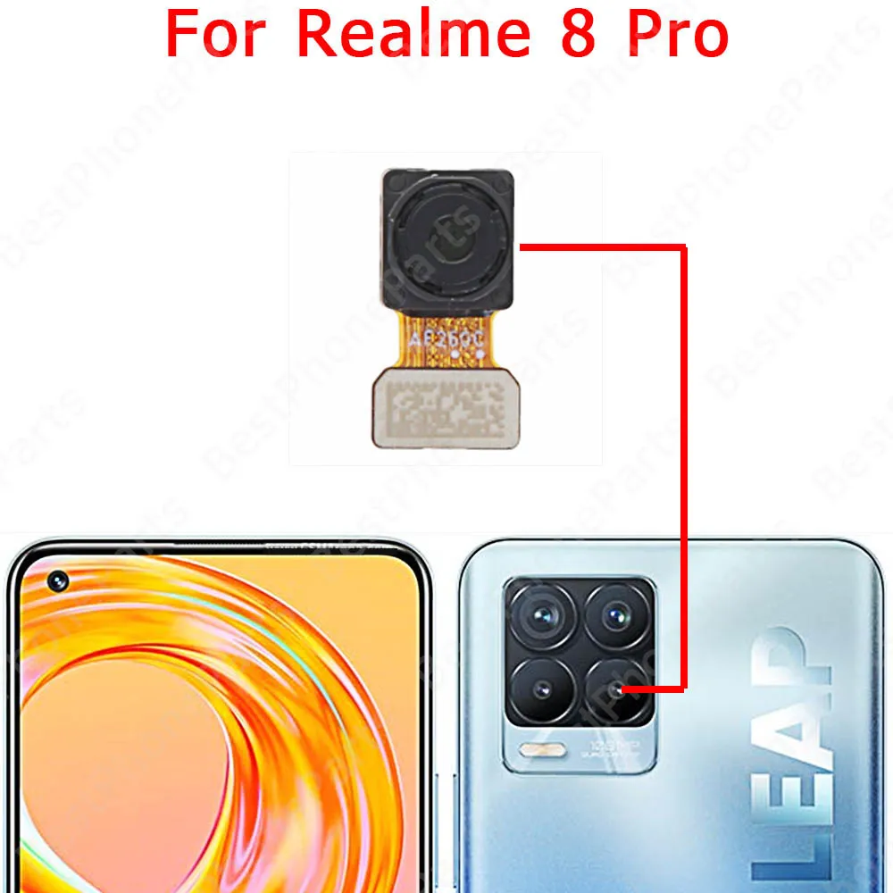 Front Selfie Back View Big Camera For Realme 8 Pro 8i 8Pro 5G Facing Rear Camera Module Replacement Spare Parts Flex