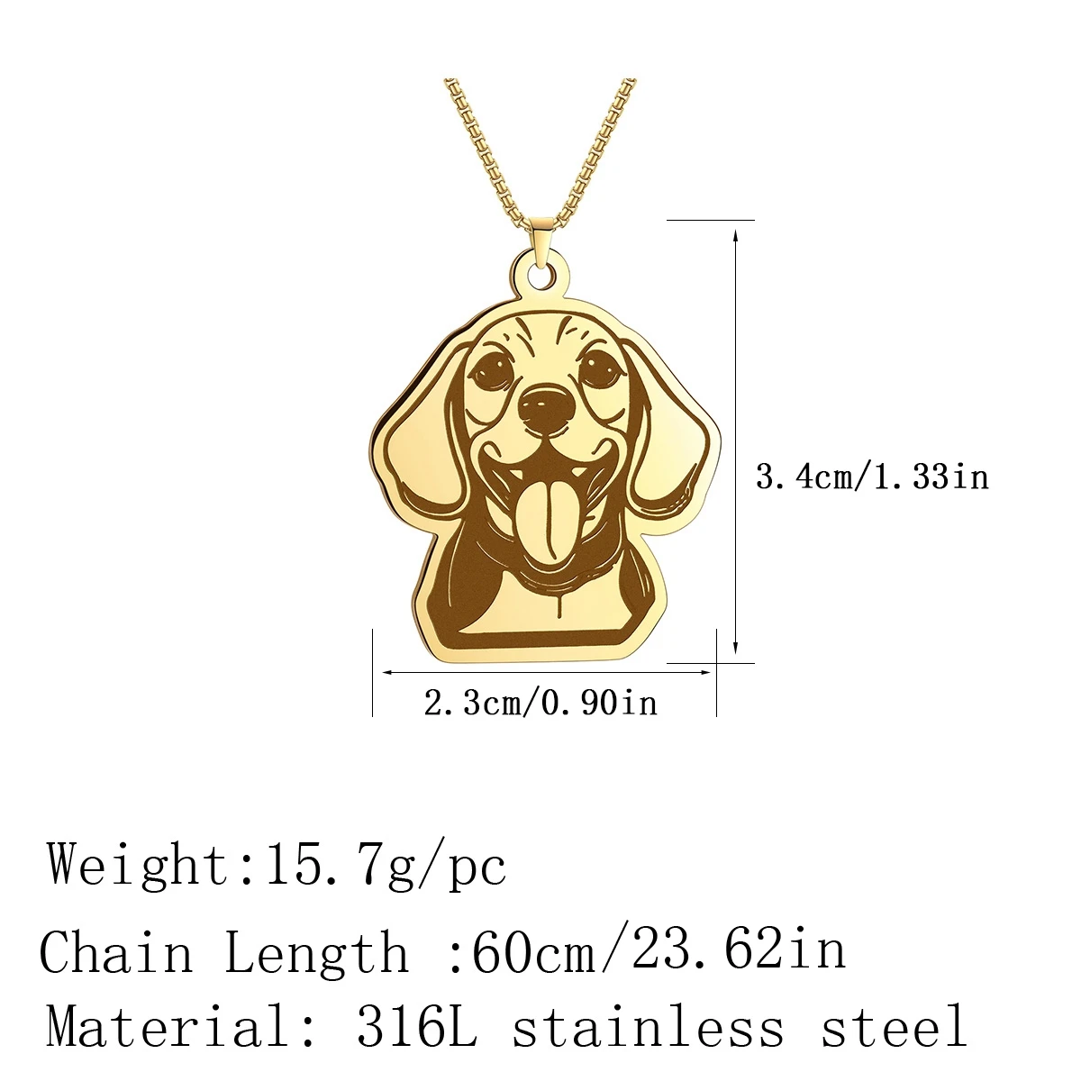 Kinitial Lovely Beagle Dog Cartoon Pendant Necklace Women Men Lovely Jewelry Animal Charm Necklace Gift