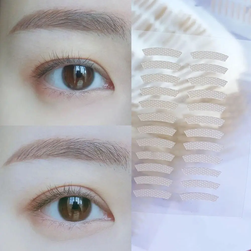 เทปตาสติกเกอร์ที่มองไม่เห็น Double Fold ลูกไม้ตาเทป Self-กาวแต่งหน้า Natural Stripe วางเครื่องมือ Clear Beige W4I1