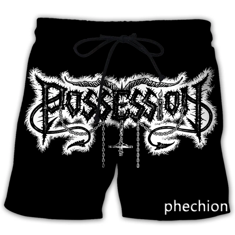 phechion New Fashion Men/Women Possessed Rock Band 3D Print Casual Shorts Novelty Streetwear Men Loose Sporting Shorts L167