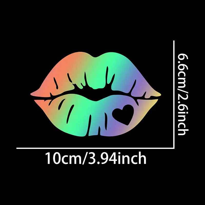 1Pc Heart‑Lip Waterproof Vinyl Decal Sticker for Motorcycle Fuel Tank Helmet Fairing Car Window Universal Multi‑position Decor