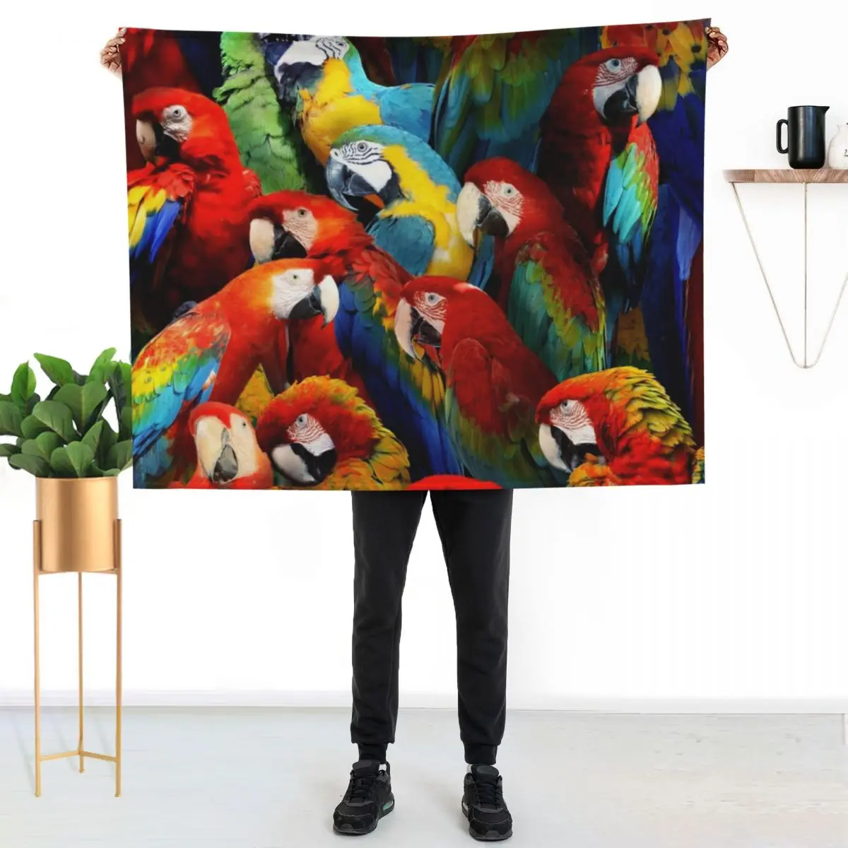 

Parrots Throw Blanket Fluffy Cozy Throw Blanket for Home Decor