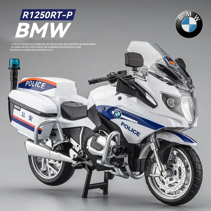 1:12 BMW R1250RT-P Police Diecast Motorcycle Model Toy Replica With Sound & Light birthday gift christmas gift Collection bike