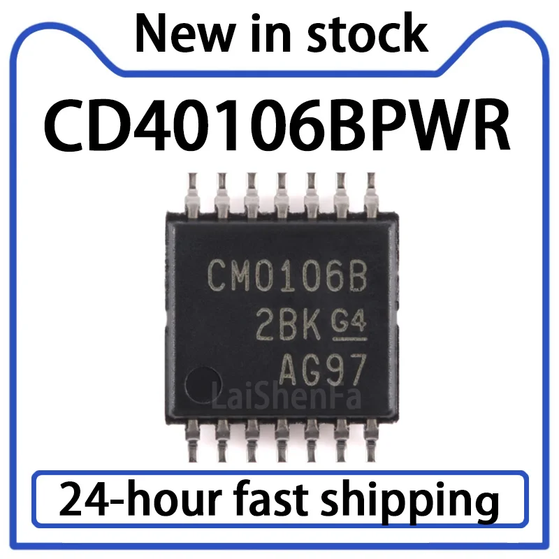 10PCS CD40106BPWR TSSOP-14 CMOS Six Channel Schmitt Trigger Logic Chip in Stock