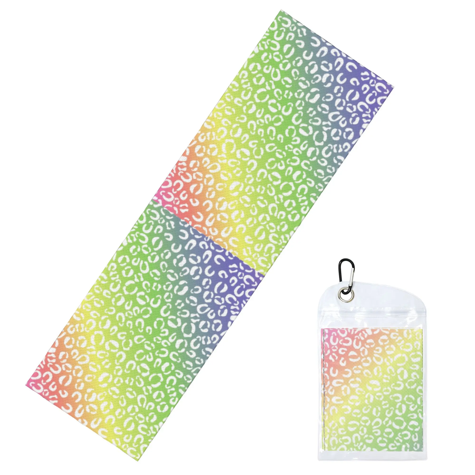 Rainbow Leopard Animal Print Cold Exercise Towel Face Towel Quick Dry  Shower Breathable Cold Towel