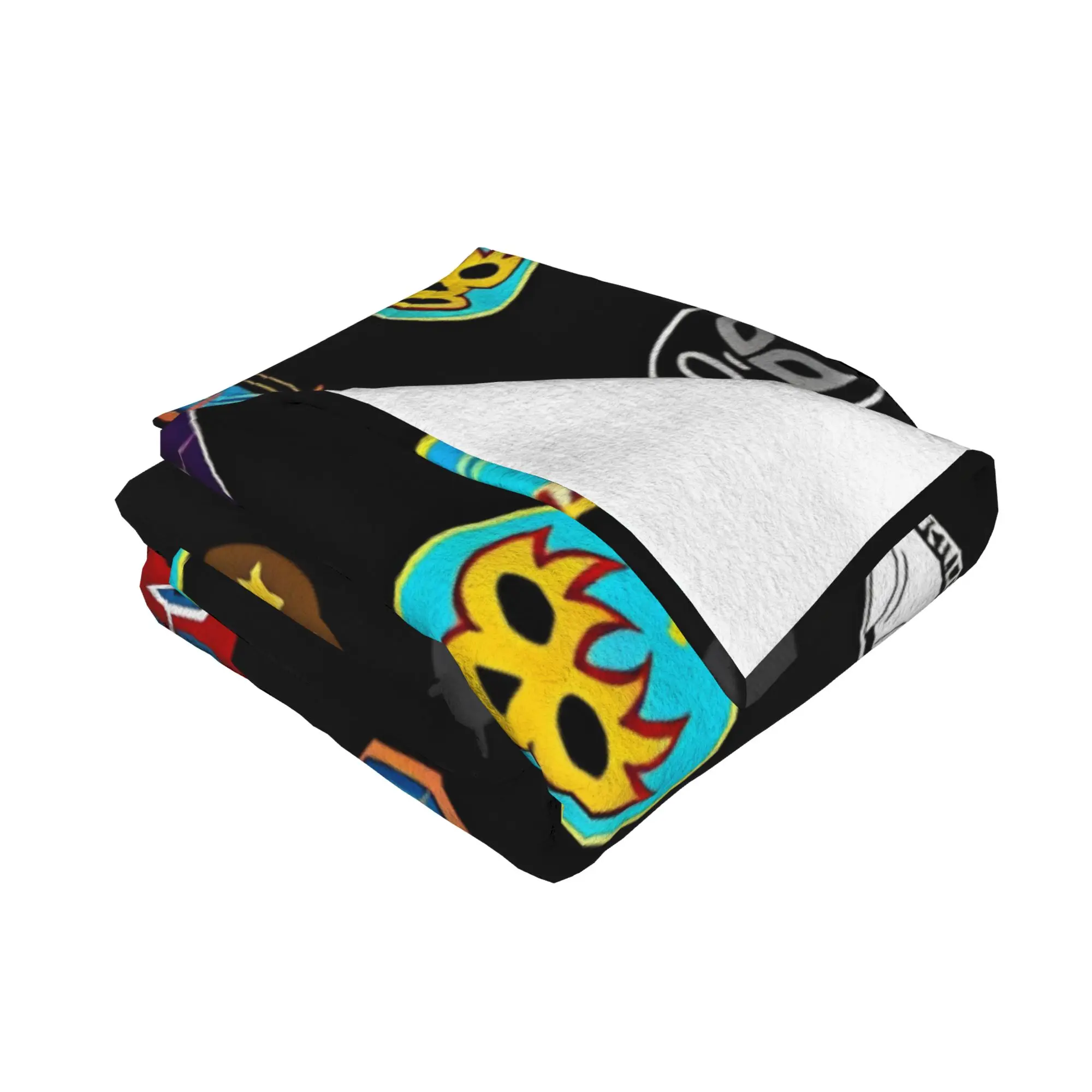 1PC home Cutecore Mexican Luchador Black And Gray Luchador Blanket Super Cosy Plush Home Living Room Sofa halloween