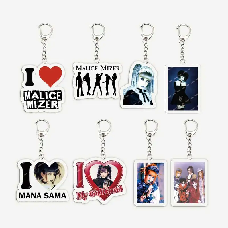 Acrylic Mana Sama Keychain for Accessories Bag Malice Mizer Key Chain Key Ring Pendant Keyring Chains Fans Gifts