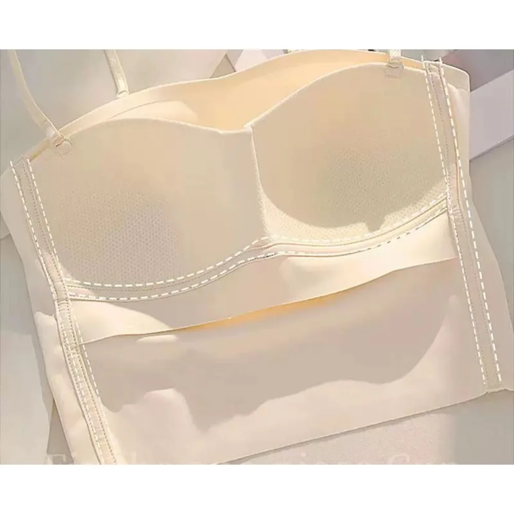 MOYISU Ladies One-piece Camisole Bra Seamless Tank Top Summer Thin Breathable Anti Exposure Comfort Outer Wear Brassiere S-XLTOP