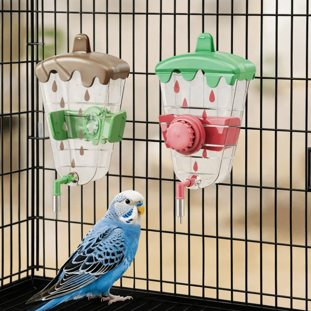 

Диспенсер для воды с защитой от брызг, антипроливайная чашка для питья птиц большой емкости, съемная подвесная бутылка для воды для птиц