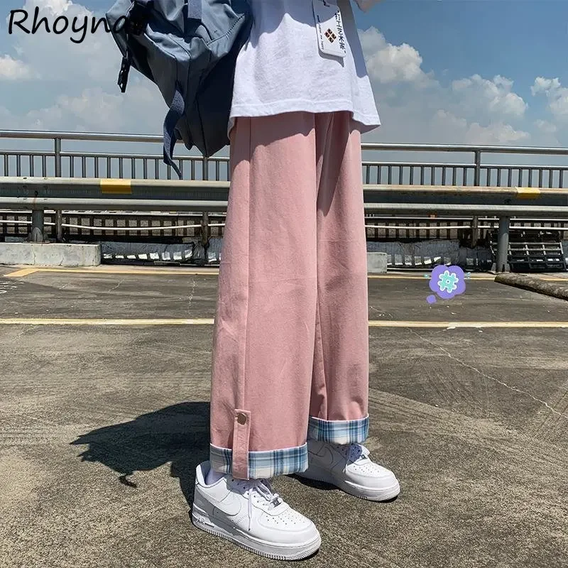 

Wide Leg Pants Women Cuffs Baggy Teens Personal Streetwear Unisex Harajuku Students Casual Trousers Pantalones Temper All-match