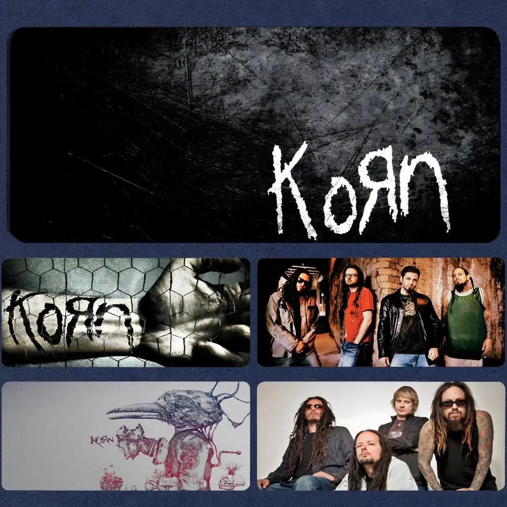Korn Rock Band Mouse Pad Large PC Mouse Pad Rubber Base Gaming Desk Mat For Keyboard Gamers Office Accessories