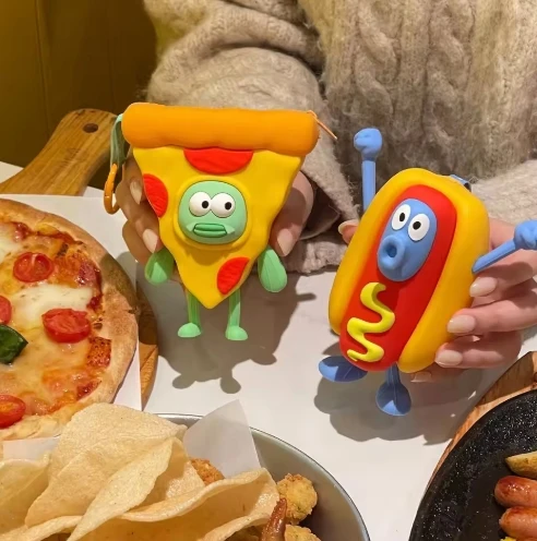 

Новая милая монетница в форме пиццы 2026 года, маленький кошелек Hangyodon Bikini Bottom с мультяшным принтом, ключница, сумка на молнии, мешочек для хранения монет