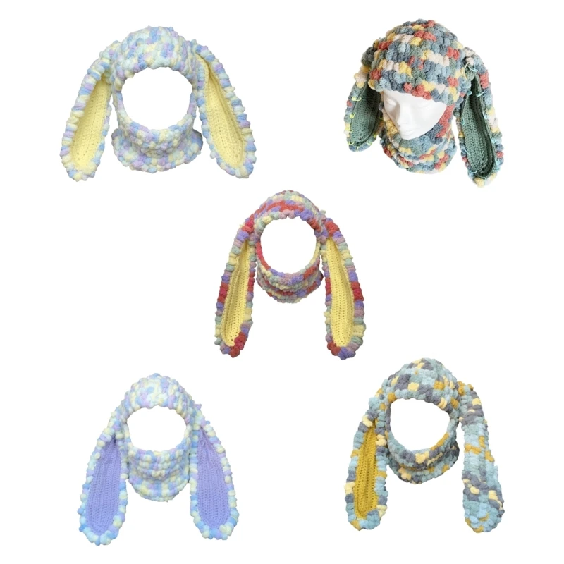 

Adult Knit Windproof Balaclava Students Outdoor Halloween Cosplay Hat Lovely Cold Knit Neck Warmer Hat for Couple