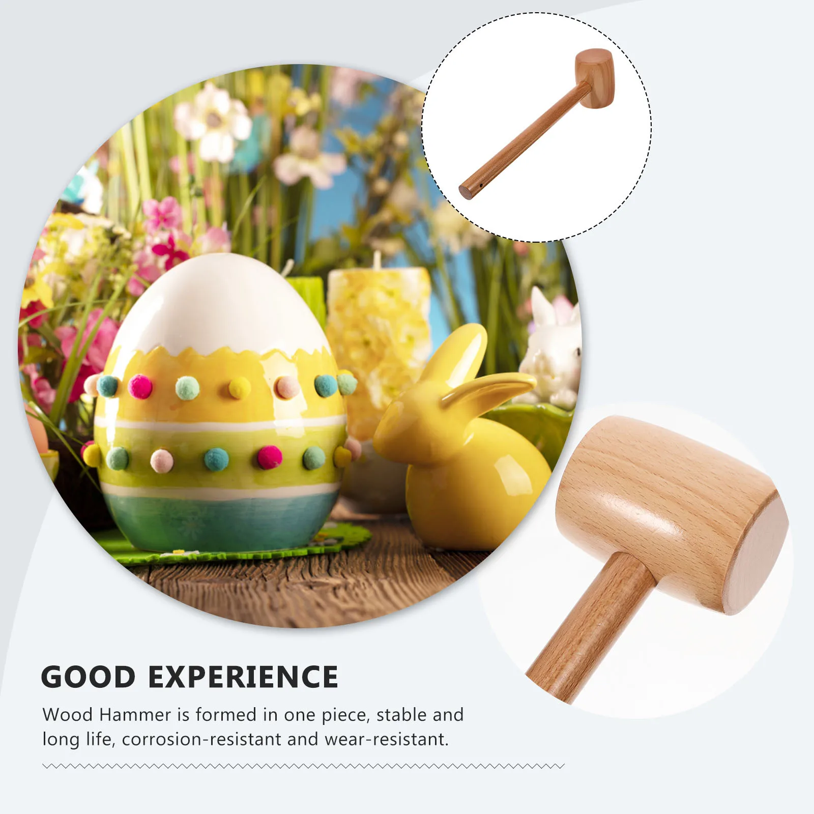 

8Pcs Wooden Hammer Kitchen Meat Mallet Household Egg Crab Hammer Practical Tool Durable Kitchen Meat Mallet