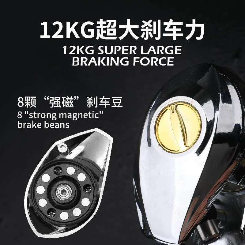All-metal fishing wheel slow shaking fish wheel magnetic brake far throw anti-fried line sea fishing  Luya wheel