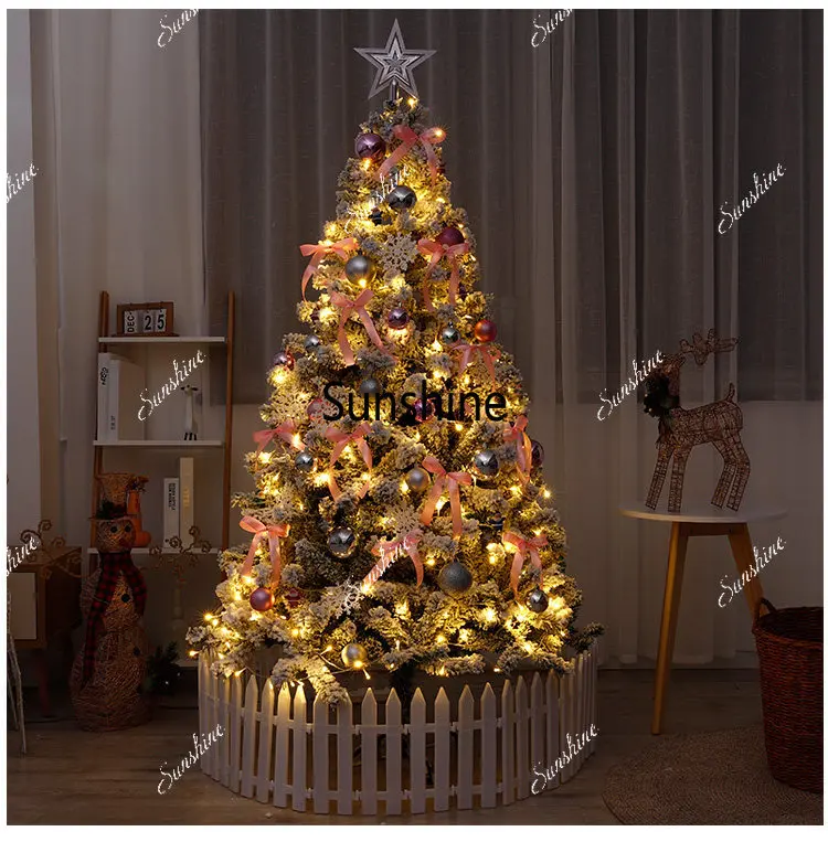 White Flocking Tree Luxury Encryption Package Decoration Christmas Scene Arrangement