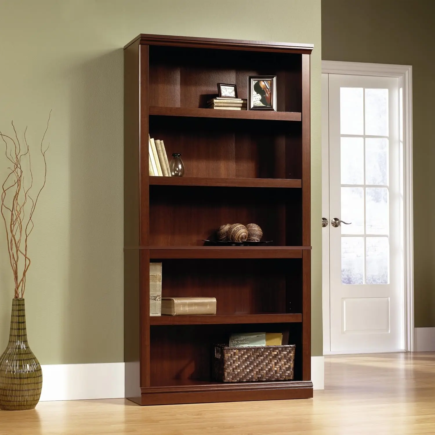 Miscellaneous Storage 5-Shelf Bookcase/ Book shelf, Select Cherry finish