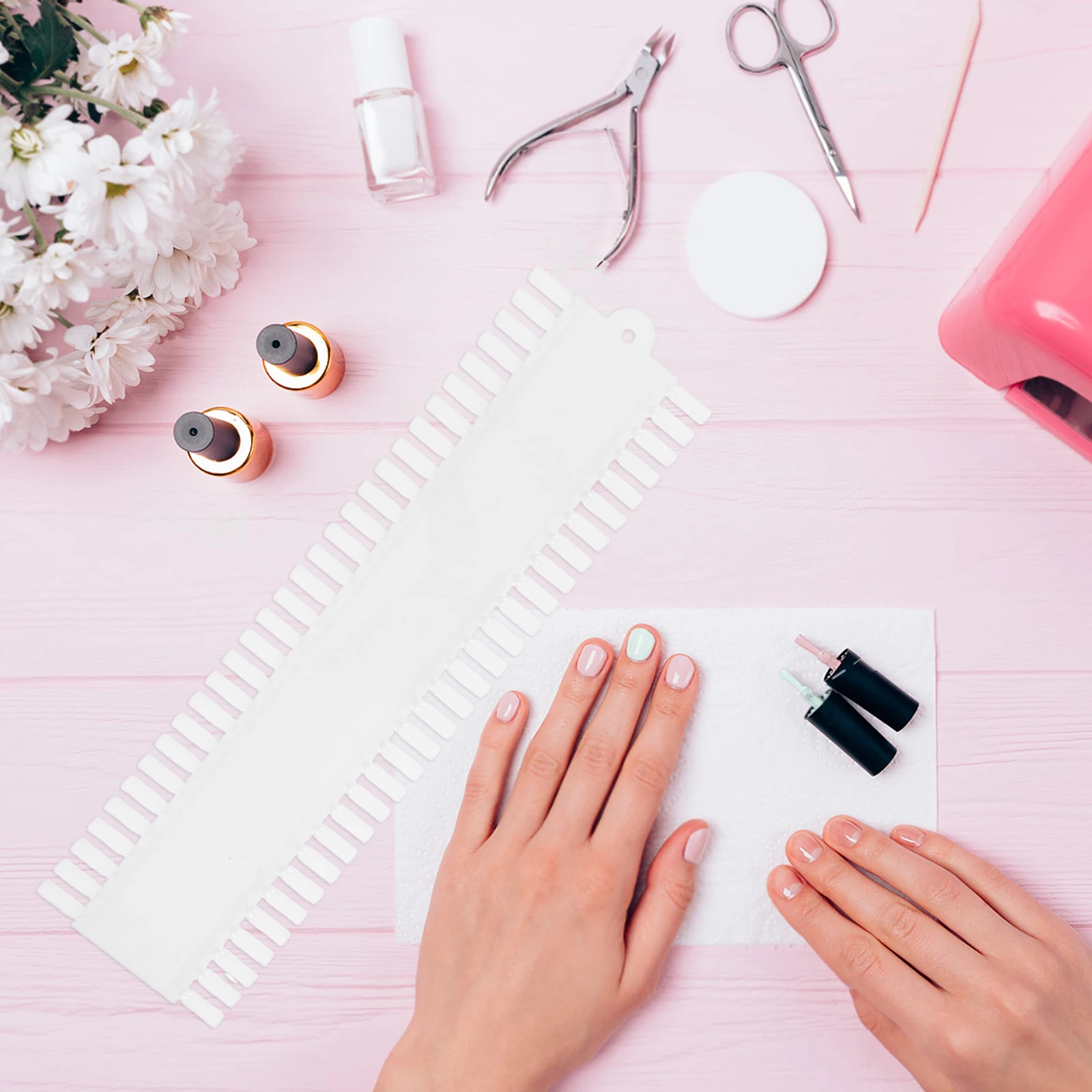 

2pcs Nail Display Board Color Tips for Polish Manicure Fingernail Beige Storage Practicing Palette Nail