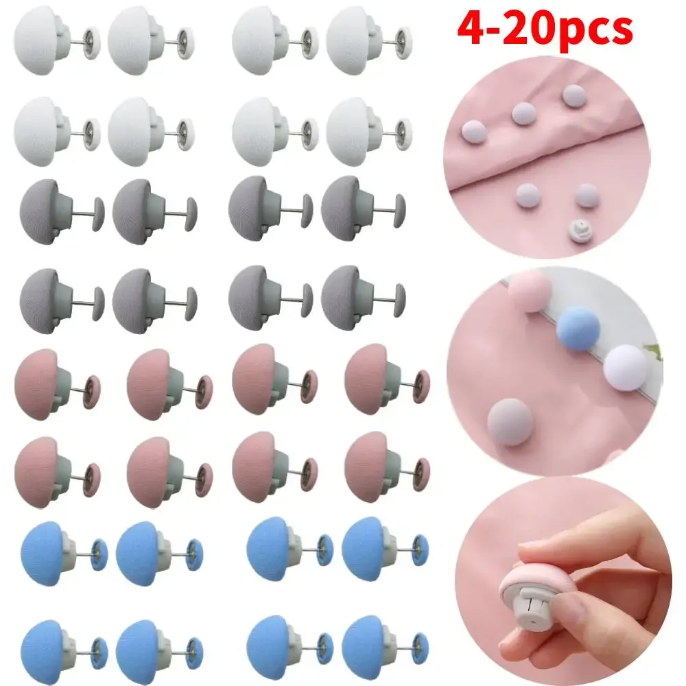 4/8pcs Sleep Cloth Pegs Antiskid Stripe Mushroom Shape Duvet Cover Clamps No-deformation One Button Unlocking for Home Dormitory