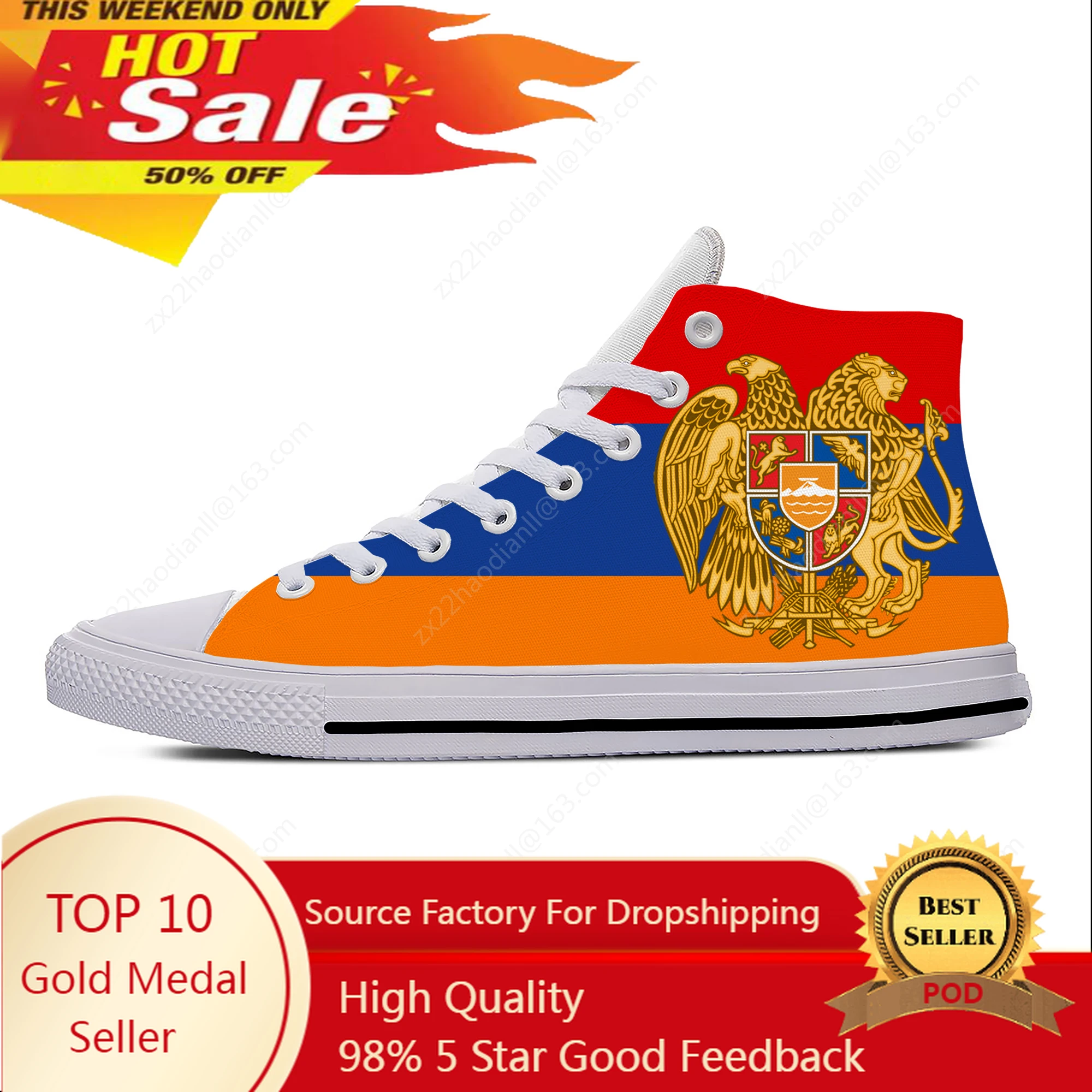 

Armenia Flag High Top Sneakers Mens Womens Teenager Casual Shoes Canvas Running 3D Printed Shoes Breathable Lightweight shoe