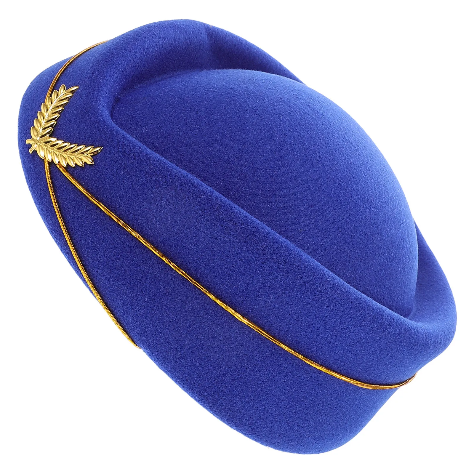 

Women Beret Hat Airline Stewardess Cap Faux Wool Soft Material Universal Size Flight Attendant Costume Performance