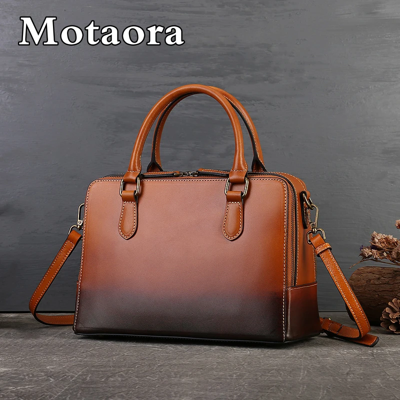 

MOTAORA Large Capacity Cowhide Shoulder Bags For Women Genuine Leather Luxury Handbags Women's Bag 2024 New Brown Female Handbag